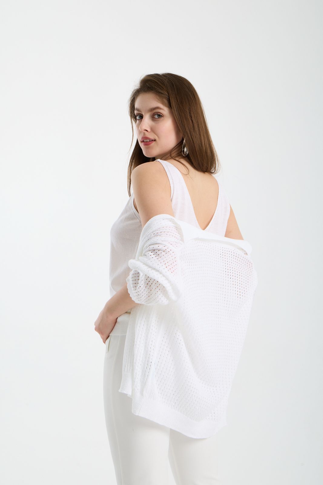 Toptan Kadın Merserize Kısa Kollu Triko Hırka+Askılı Bluz Takım 1260 Bordo ürün görseli 8