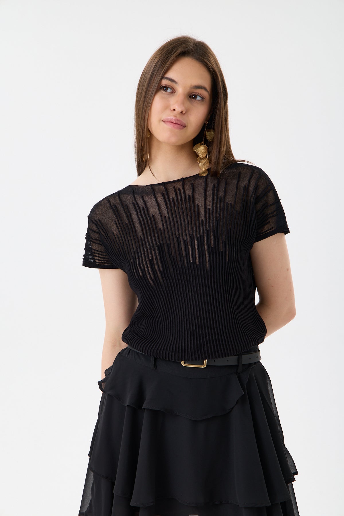 Toptan Dantel Tül Detaylı Bluz 6'lı Paket | 3625