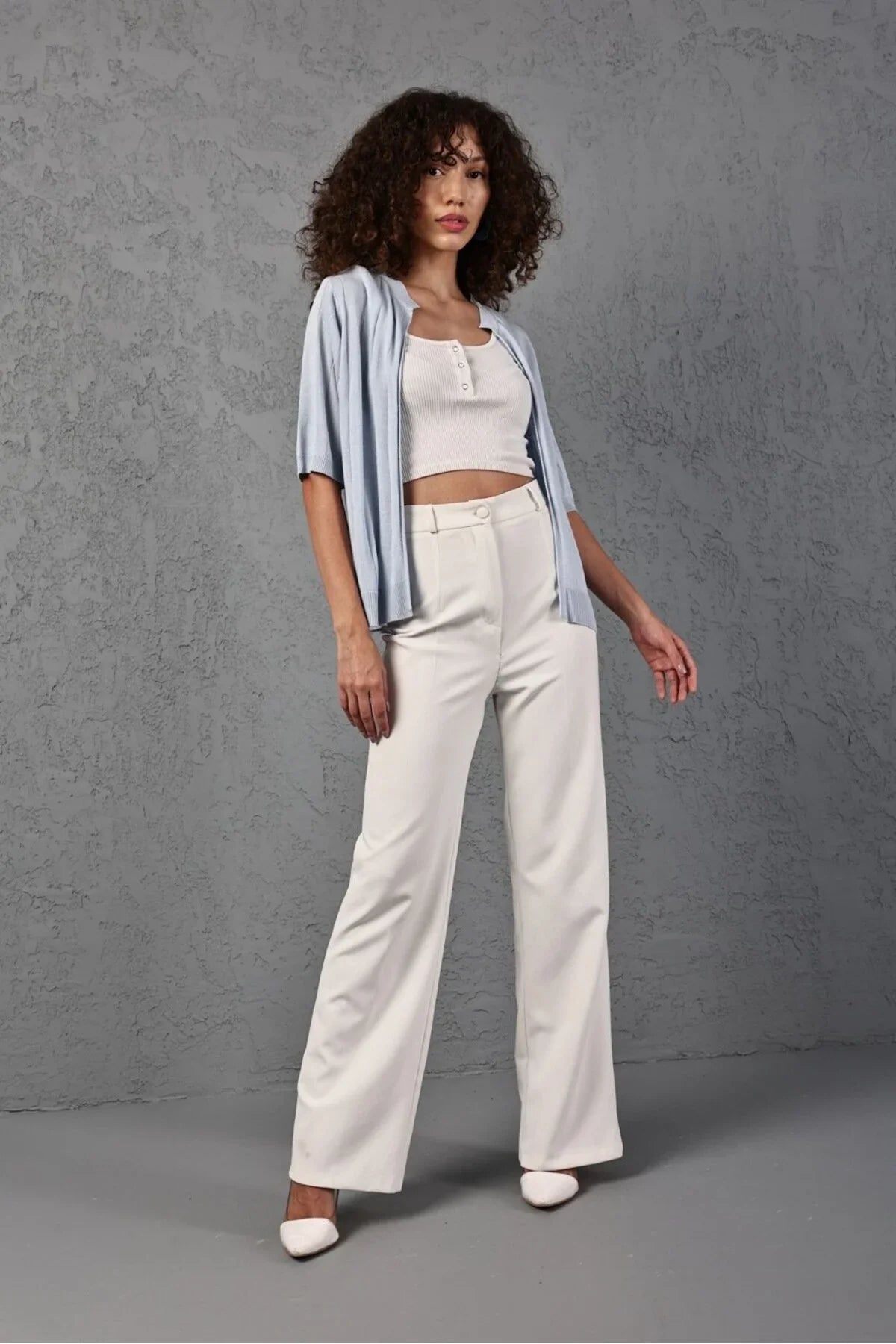 Toptan kadın triko hırka kısa kollu basic viskon tasarım trend moda 3426 Yeşil ürün görseli 4