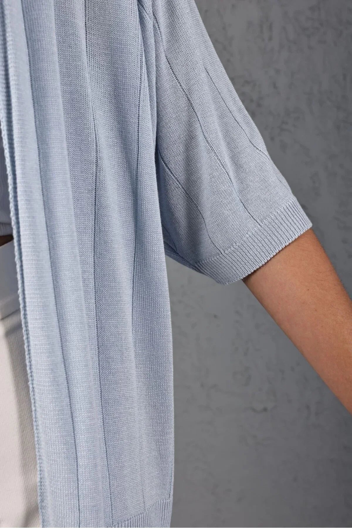 Toptan kadın triko hırka kısa kollu basic viskon tasarım trend moda 3426 Turuncu ürün görseli 5