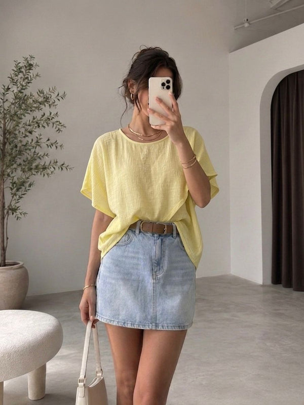 Toptan Katmanlı Bluz 5751 6'lı Paket - Sarı