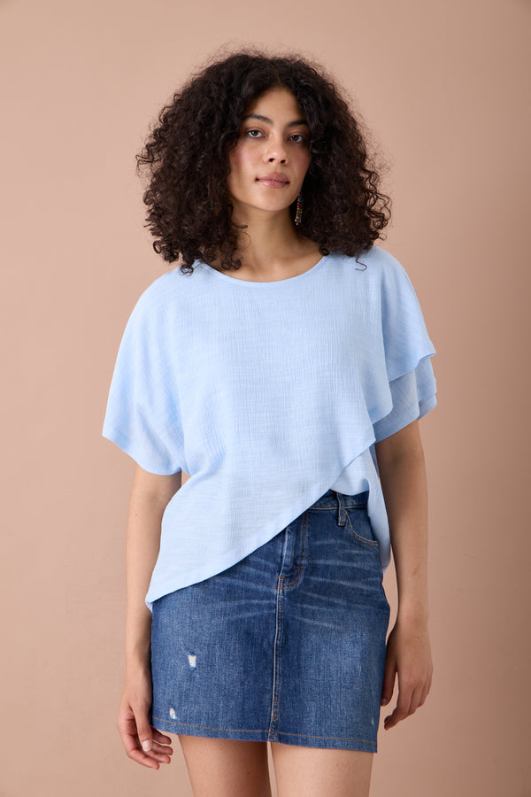 Toptan Katmanlı Bluz 5751 6'lı Paket - Mavi